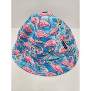 Akomplice Summer Bucket Hat Pink And Blue Flamingo‎ Design Made in USA